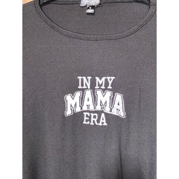 NWT In My Mama Era Long Sleeve Black Shirt Sz M Maternity by J is for Justify - Picture 5 of 6